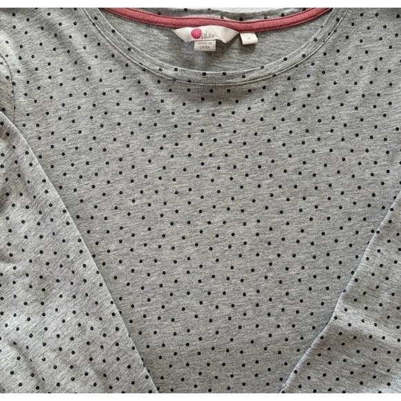 Boden Grey Black Metallic Polka Dot Long Sleeve Top Tunic Women's Size M Swing - Picture 4 of 10